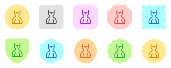 Fototapeta premium Editable wedding dress vector icon. Wedding, valentine, love, celebration. Part of a big icon set family. Perfect for web and app interfaces, presentations, infographics, etc