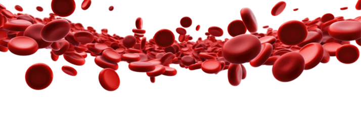 red blood cells on transparent background