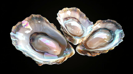 Elegant close-up of realistic oyster shells for marine-themed design