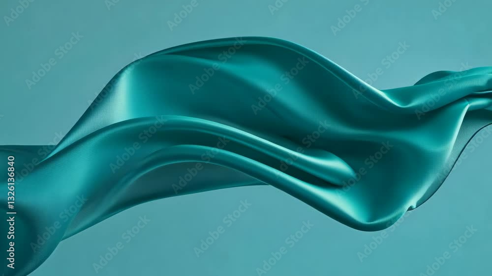 Poster elegant flowing fabric animation capturing graceful motion and fluid dynamics