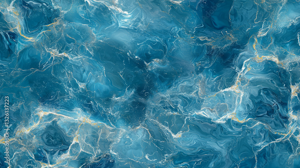 Aufkleber abstract pattern of rippling blue water with marble texture design for background