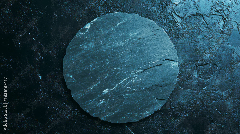 Poster realistic empty rustic black slate stone for culinary and decor design