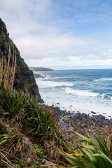 Dramatic Oceanside Cliffs in Tropical Island
