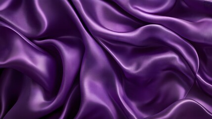 Obraz premium 19. A shiny purple silk satin curtain flowing gently, with ruffled edges, exuding elegance and luxury in a romantic setting