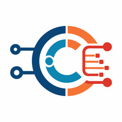  vector technology logo design initial c symbol