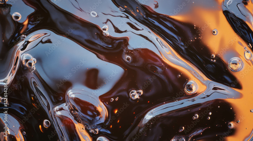 Poster abstract liquid texture with soy sauce and umami concept