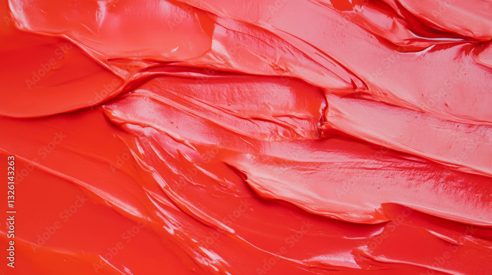 Poster Close-up texture of tomato paste swirls for artistic background and design