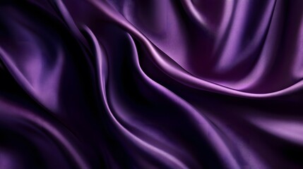 Obraz premium 26. A premium purple silk satin curtain with a shiny, soft texture, delicately draped and flowing elegantly against a dark backdrop