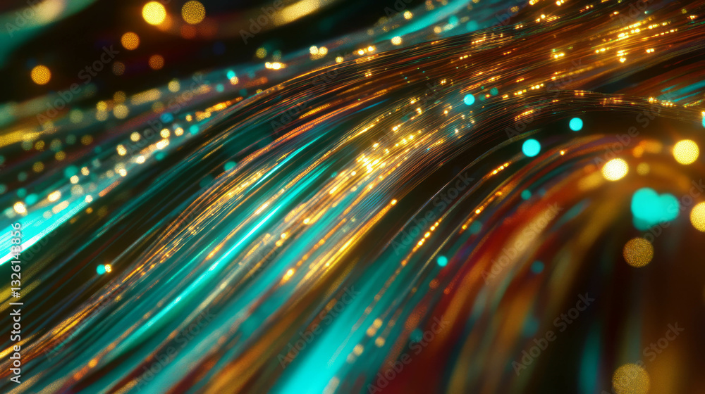 Aufkleber vivid abstract waves of colorful bokeh lights for creative background design