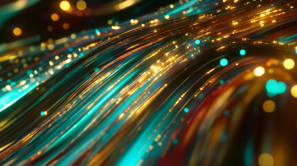 Vivid abstract waves of colorful bokeh lights for creative background design