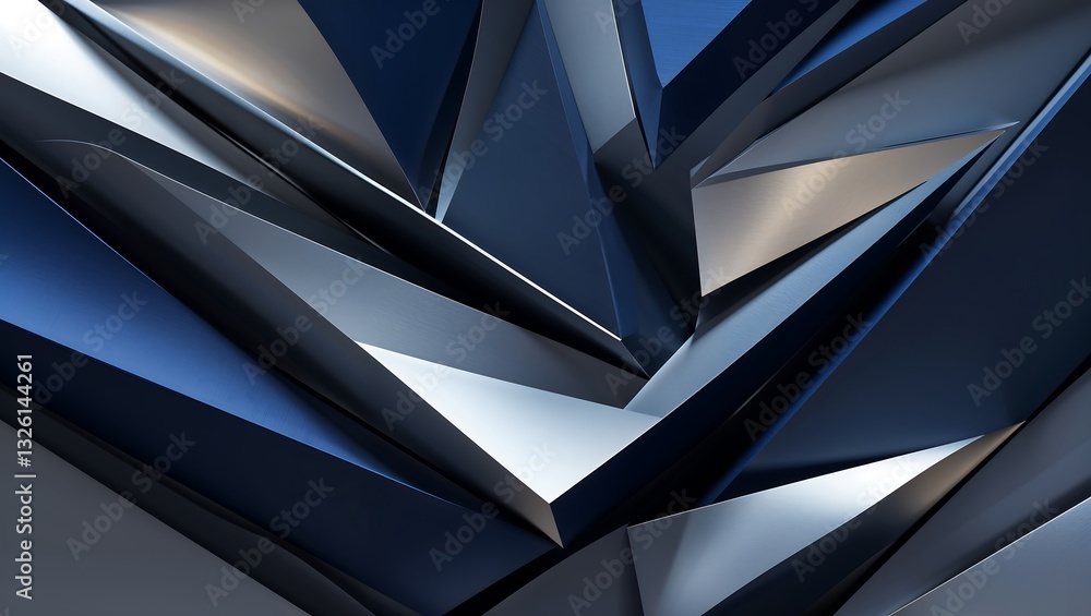 Poster a modern business cover with intricate concentric triangles and linear gradients, adding depth and v