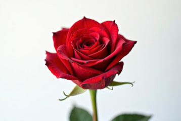 A Single Red Rose in Close-Up
