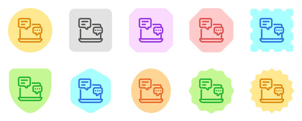 Editable online discussion, comment vector icon. Online learning, course, tutorial. Part of a big icon set family. Perfect for web and app interfaces, presentations, infographics, etc