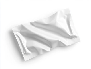 Crumpled white packaging on a clean surface in bright light