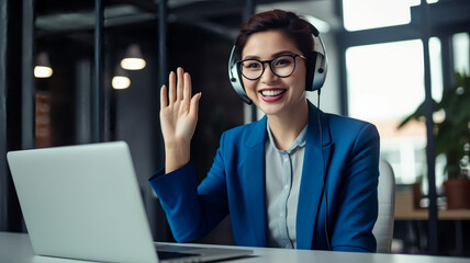 A female customer service representative