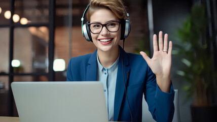 A female customer service representative