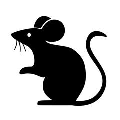 mouse silhouette. animal vector