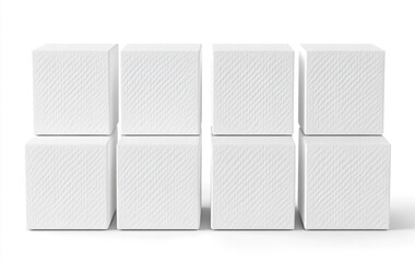 White stacked cubes arranged in an organized pattern