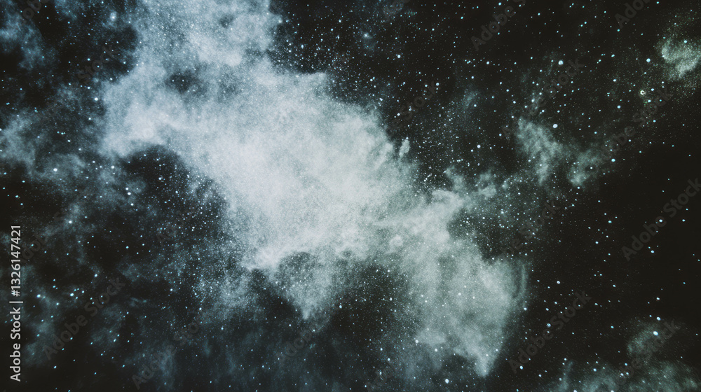 Poster cosmic dust and colored pigment texture for grunge design concepts