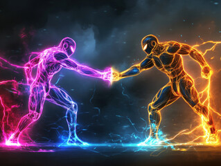 Dynamic dual of electric figures in an intense energy clash