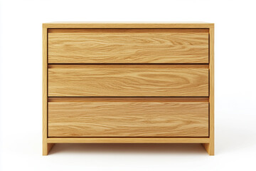 Simple wooden dresser with three drawers in natural finish