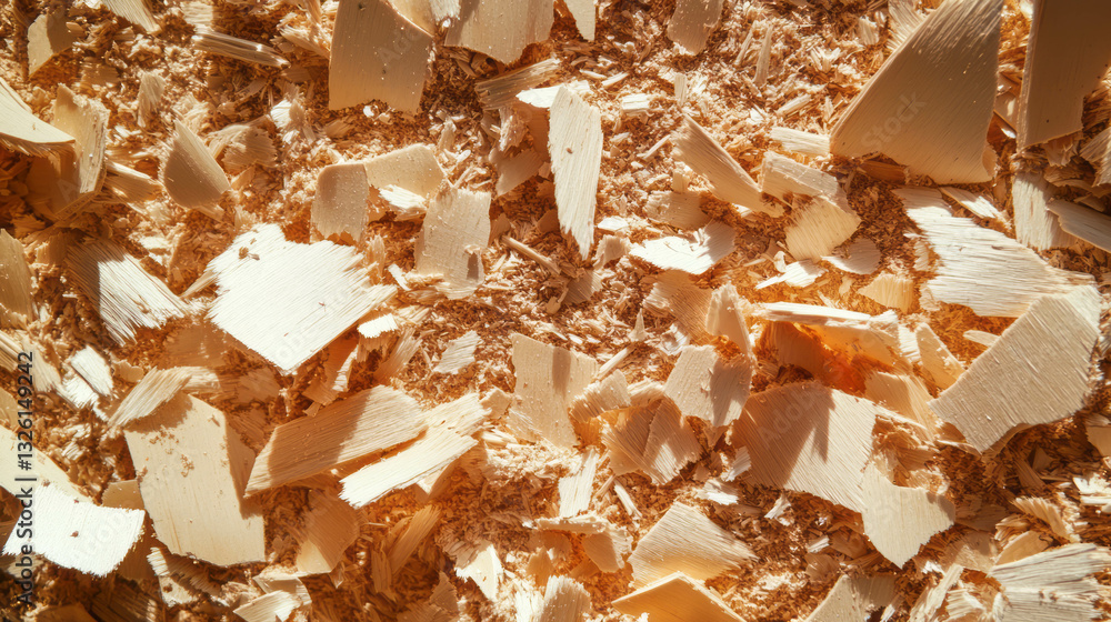 Poster grunge dust texture with sawdust and wood shavings for rustic overlay design