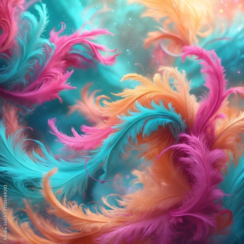 Poster abstract fractal background with flowers,abstract fractal background