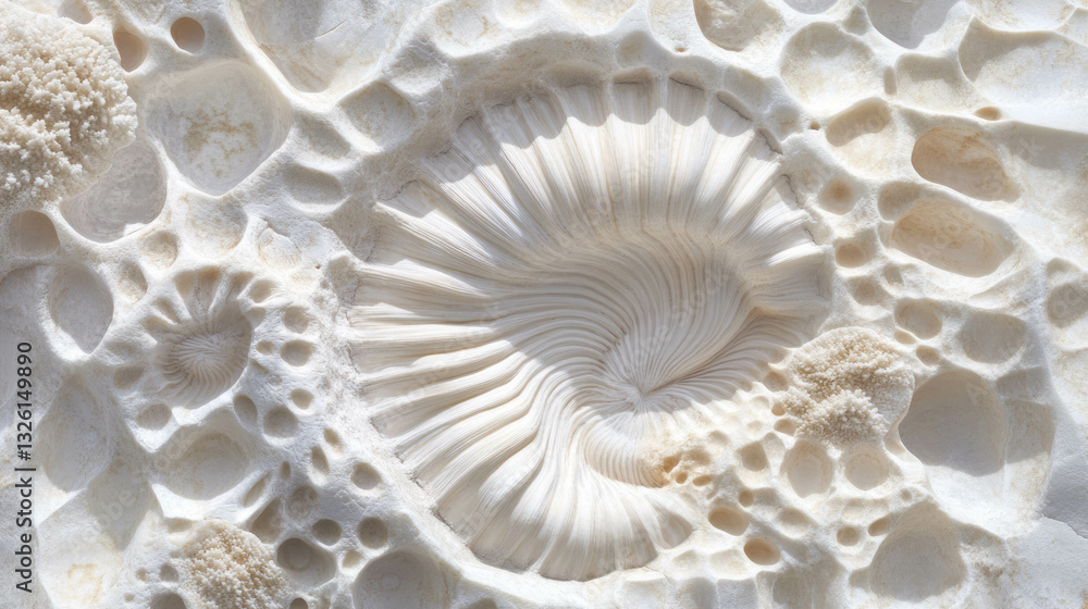 Poster Elegant fossilized coral texture with intricate patterns for design