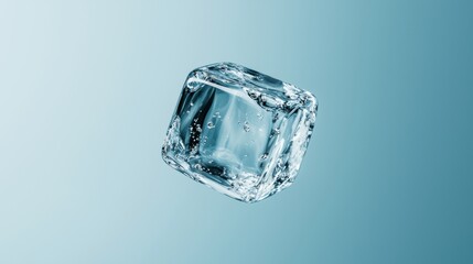 Obraz premium A crystal cube floating in the air.