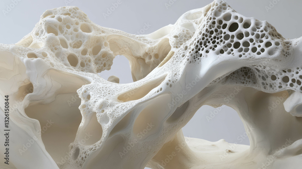 Poster Intricate whalebone texture with porous patterns and abstract chaos design