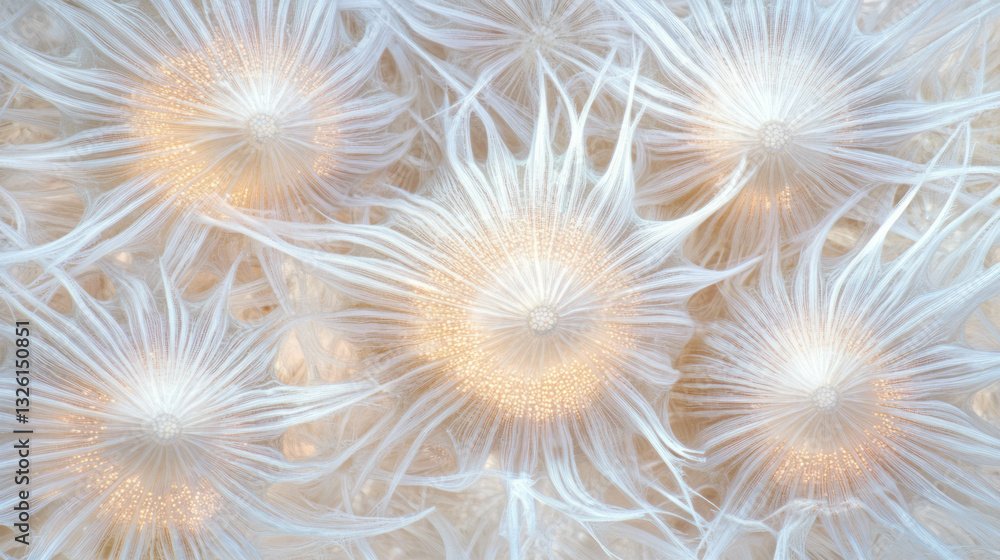 Poster elegant sea urchin texture with radiating spines in abstract design