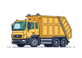 garbage trash truck clipart illustration isolat background white