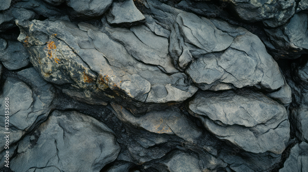Poster Chaotic lava flow textures with natural rock patterns for artistic design