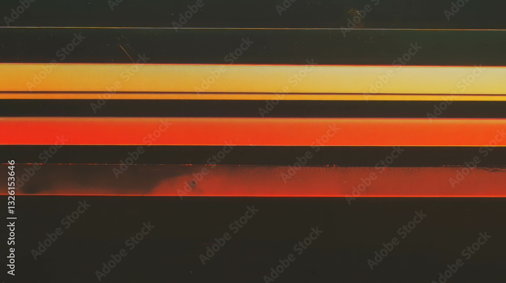 Poster vintage lo fi printer texture with color banding and horizontal lines