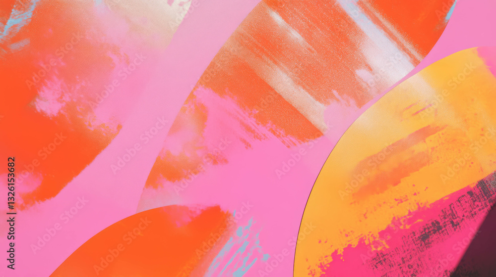Poster abstract lo fi printer texture with vibrant cut marks and nicks
