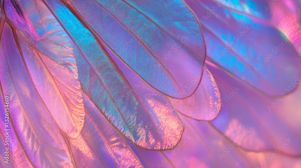 Poster vibrant macro shot of butterfly scales with iridescent texture for nature design inspiration