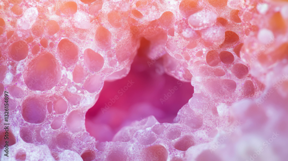 Poster intricate macro shot of hair follicle texture showcasing cellular patterns
