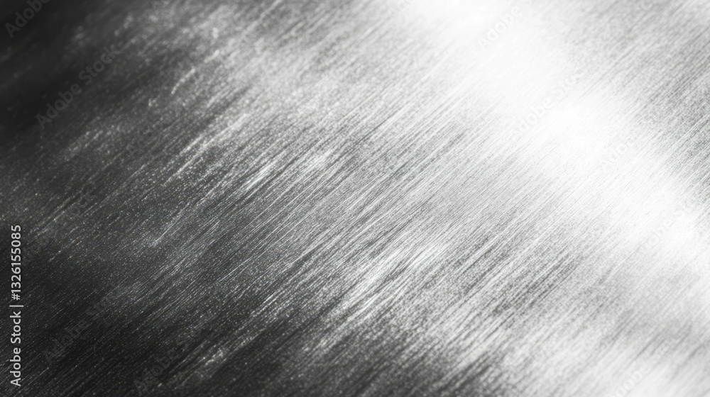 Poster macro texture of brushed metal surface highlighting grain pattern