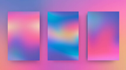 Modern minimalist posters with gradient shapes for creative designs