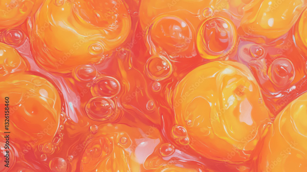 Aufkleber vivid texture of apricot peach jam with fuzz and bubbles for food design