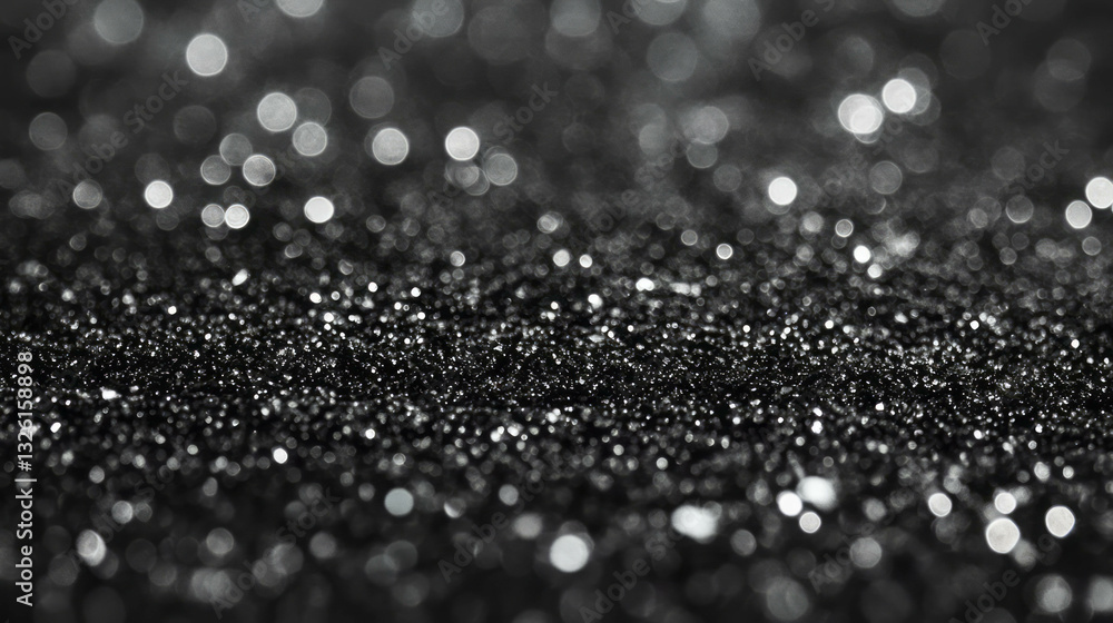 Poster Abstract texture of black sandpaper and grit with chaotic sparkle effect for background design