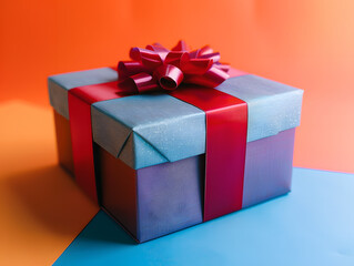 Fototapeta premium Exquisite gift boxes against a high-saturation background