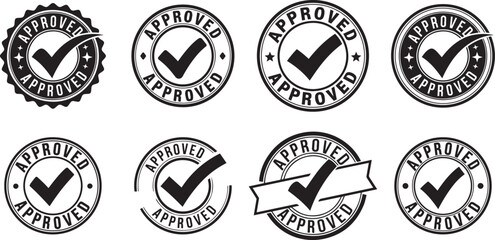 Approved Stamps Vector Illustration for Business and Certification Design