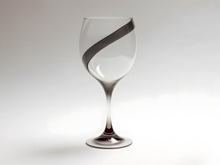 Minimalist-style high-stem wine glasses with black patterns