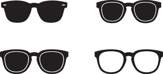 Stylish Sunglasses Vector Icons for Fashion Design
