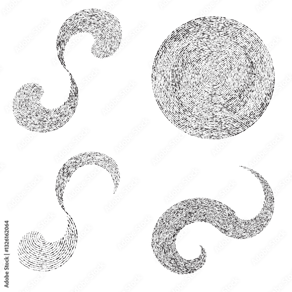 Poster lines in circle form . spiral vector illustration .technology round. spiral logo . design element . 