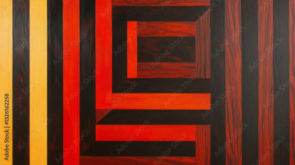 Poster vibrant cocobolo wood texture with dynamic stripes in chaotic pattern for creative design