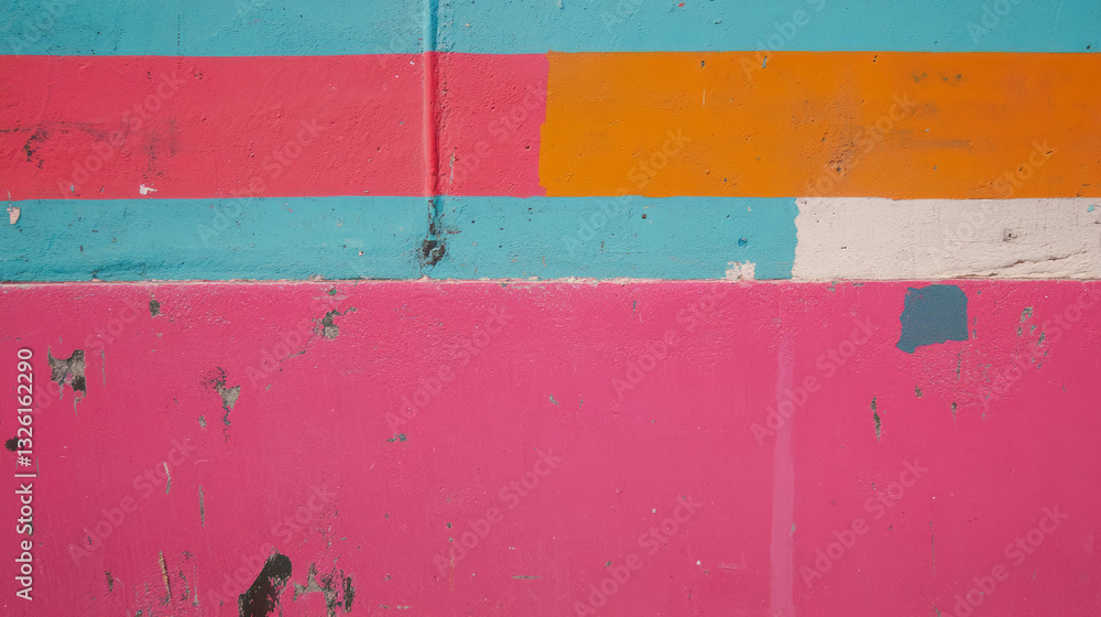 Poster Abstract texture of color banding and lines with chaotic patterns