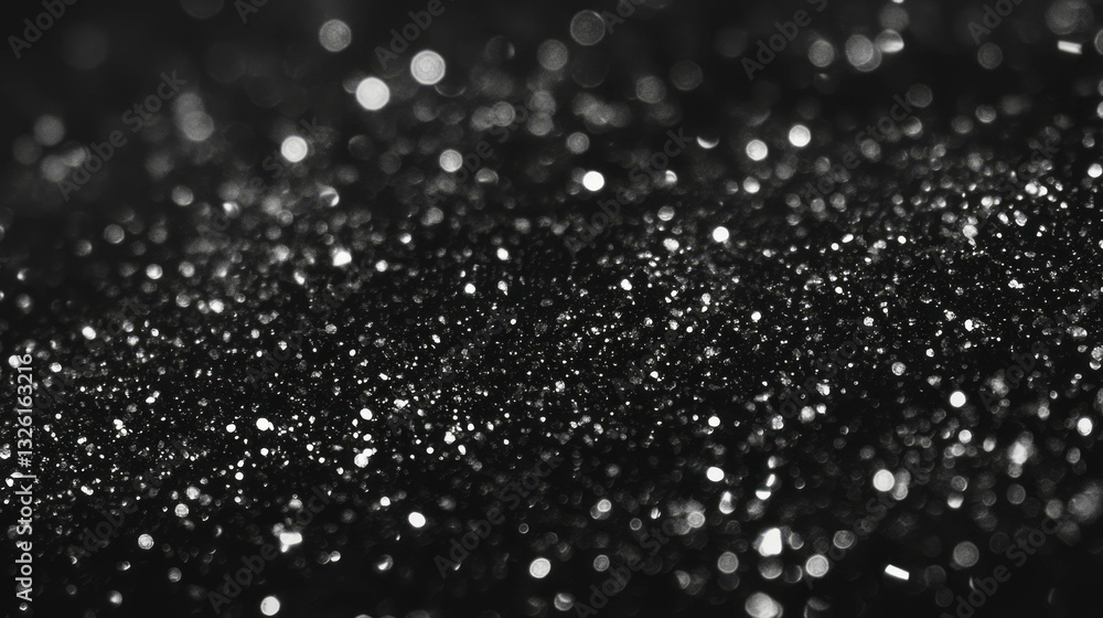 Poster glimmering diamond texture with sparkling chaos in abstract black background