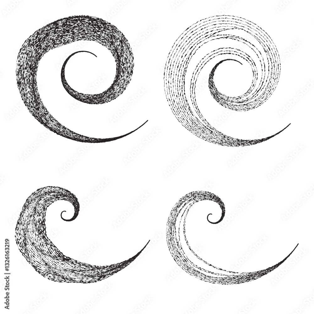 Poster lines in circle form . spiral vector illustration .technology round. spiral logo . design element . 